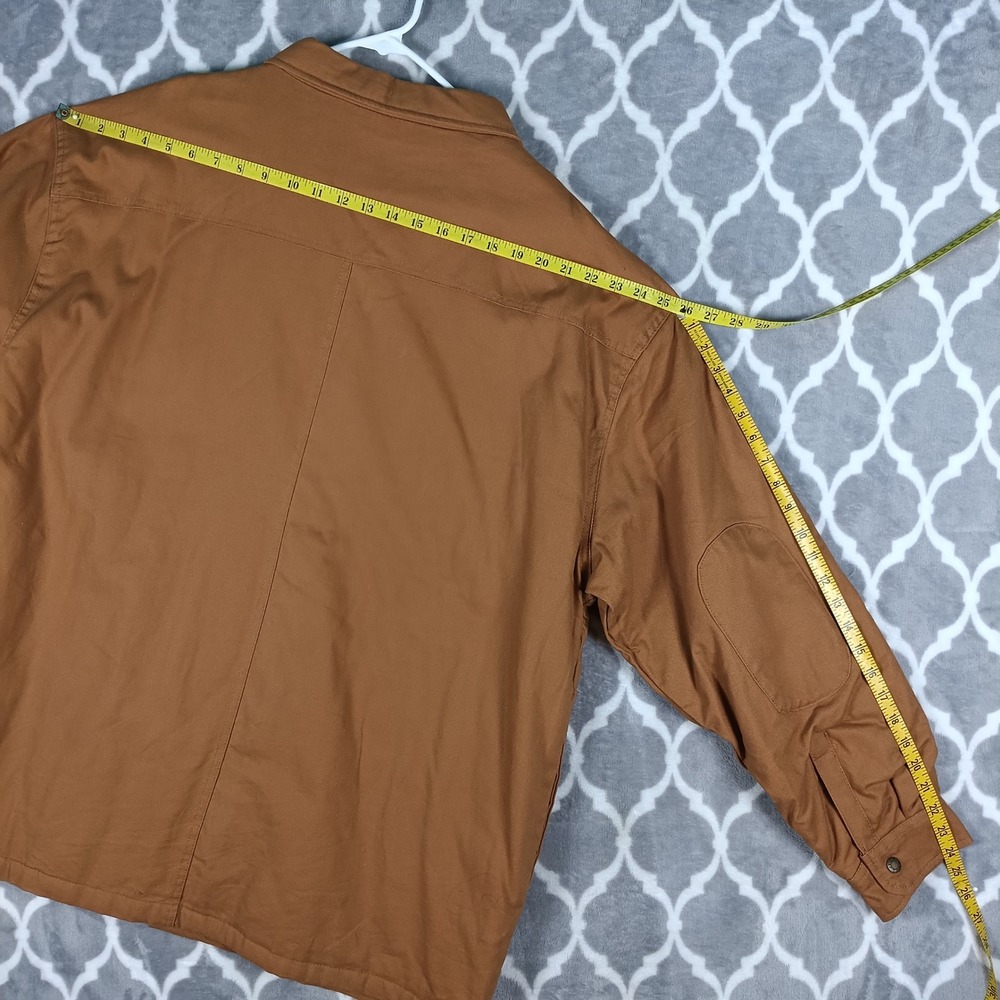 Dickies Work Jacket Mens 3XL Brown Duck Canvas Quilt Lined Reinforced Elbows - Picture 7 of 10